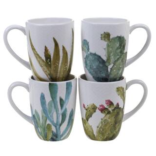 Certified International Cactus Verde 22 oz. Green Graphic Mug (Set of 4) 22172SET4