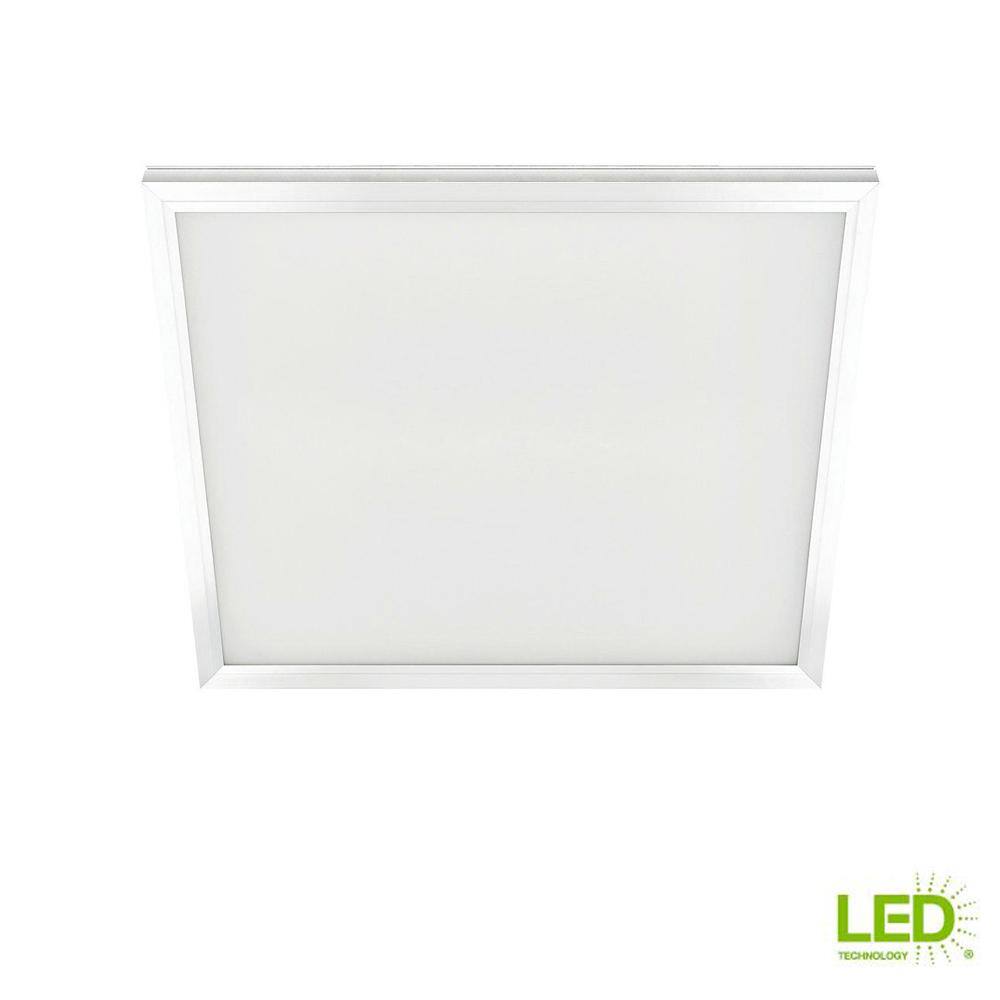 Commercial Electric 2 ft. x 2 ft. 48-Watt White Integrated Edge-Lit Flat Panel T-Bar Grid Flush Mount LED Troffer with Color Changing CCT FP2X24WYWHHD