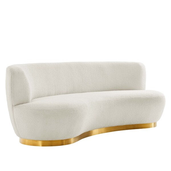 Kindred Boucle Upholstered Sofa With Gold Stainless Steel Base