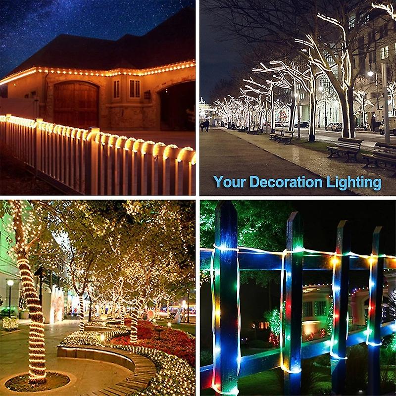 Solar Powered Rope Strip Lights Waterproof Tube Rope Garland Fairy Light Strings For Outdoor Indoor Garden Christmas Decor