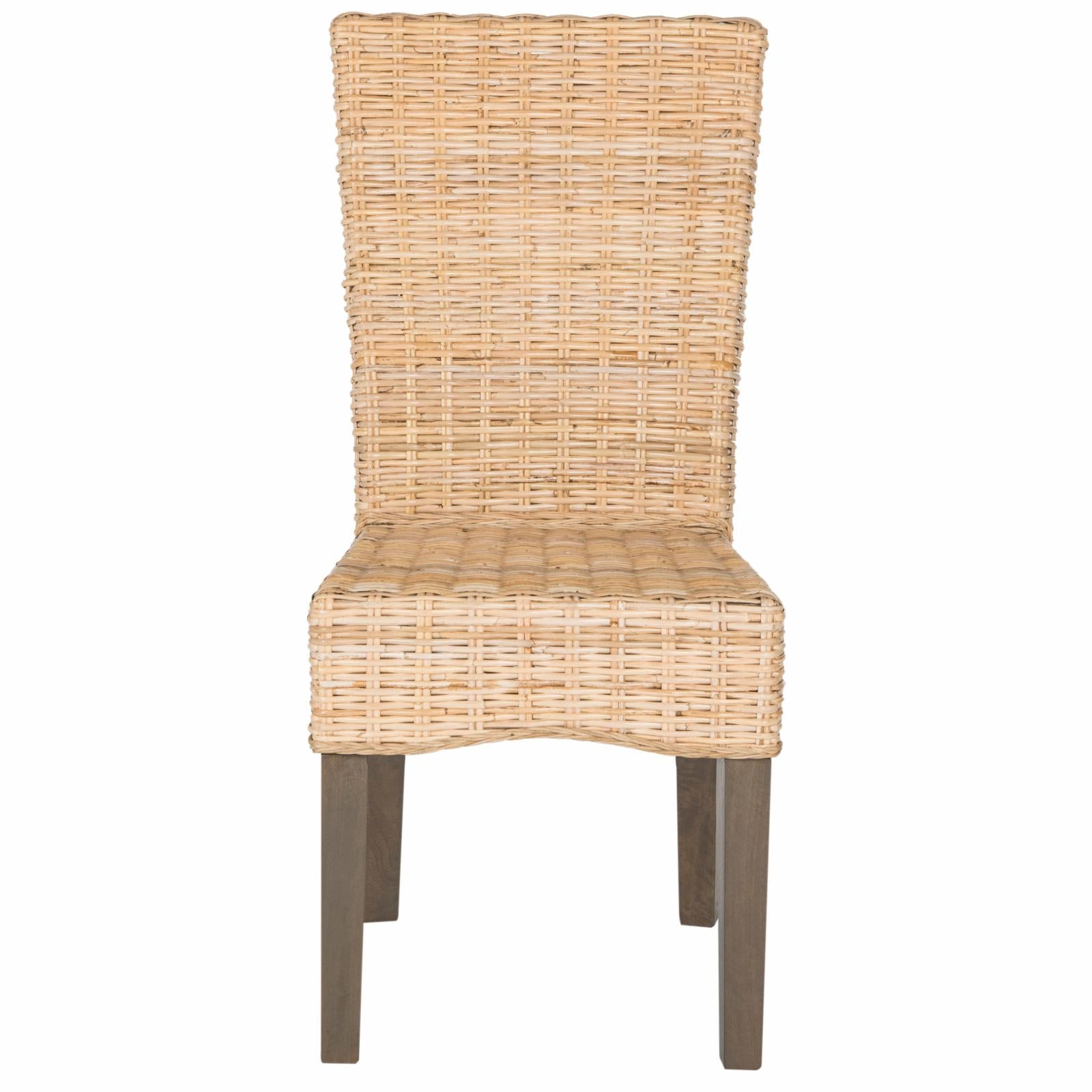 Ozias Wicker Dining Chair-Color:White Washed，Quantity:Set of 2