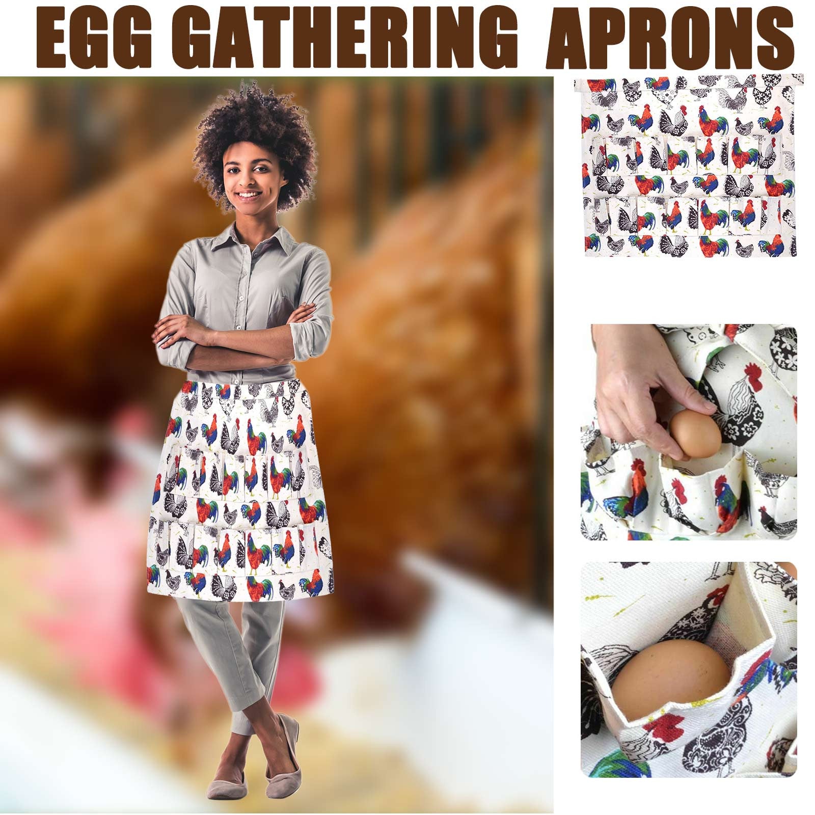 Fashion Collecting Apron Pockets Holds Chicken Farm Home Apron