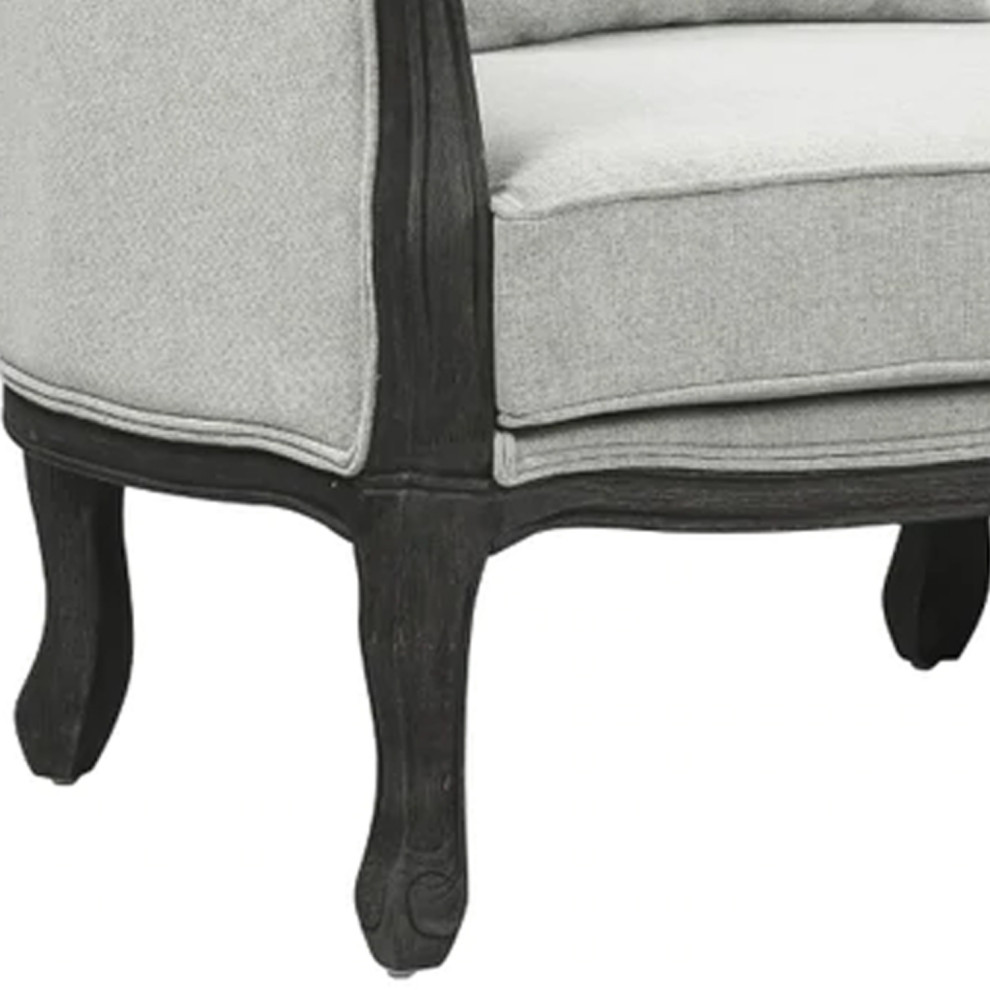 Benzara BM276240 64 quotLoveseat  Button Tufted Fabric  Cabriole  Gray/Brown   French Country   Loveseats   by Uber Bazaar  Houzz