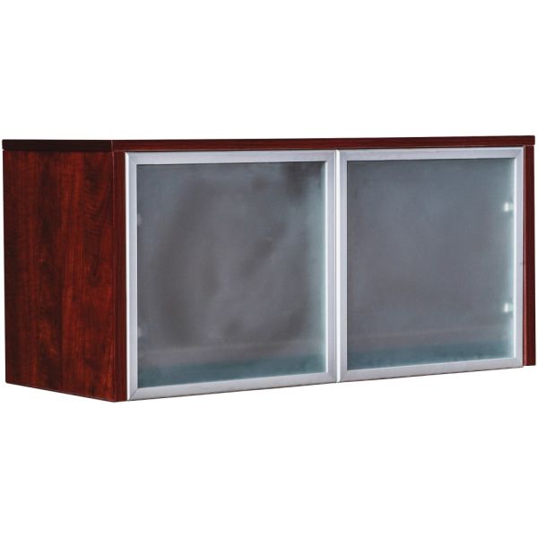 Lorell Wall-Mount Hutch Frosted Glass Door