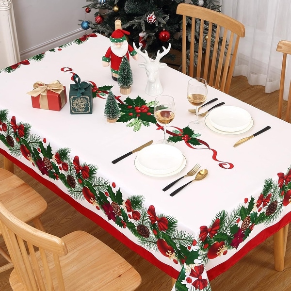 Christmas Tablecloth，Christmas Decorations for Home Indoor Table Decor Table Cloths Rectangle 60 x 120 Inch