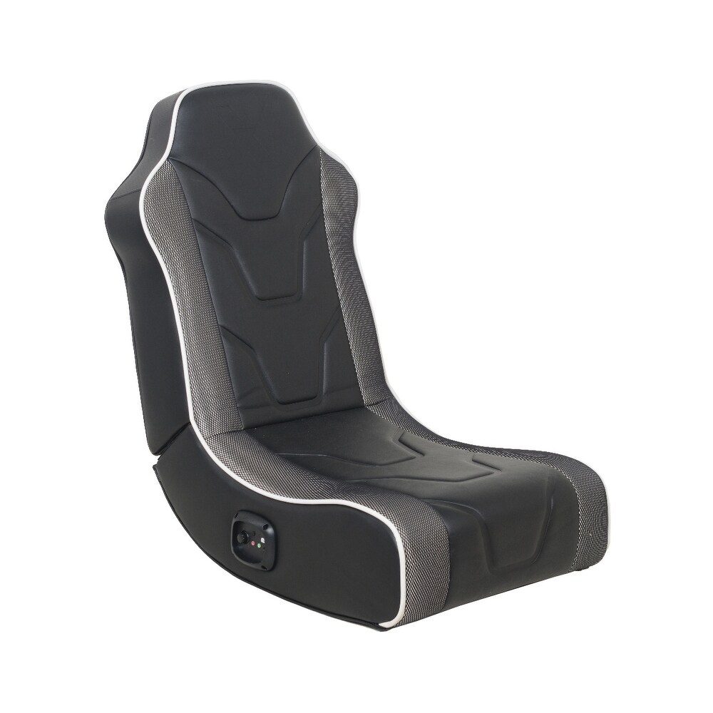 X Rocker 2.0 Chimera Wired Audio RGB LED Gaming Chair in Black with PU Leather and White Accents  2.0 Wired Audio