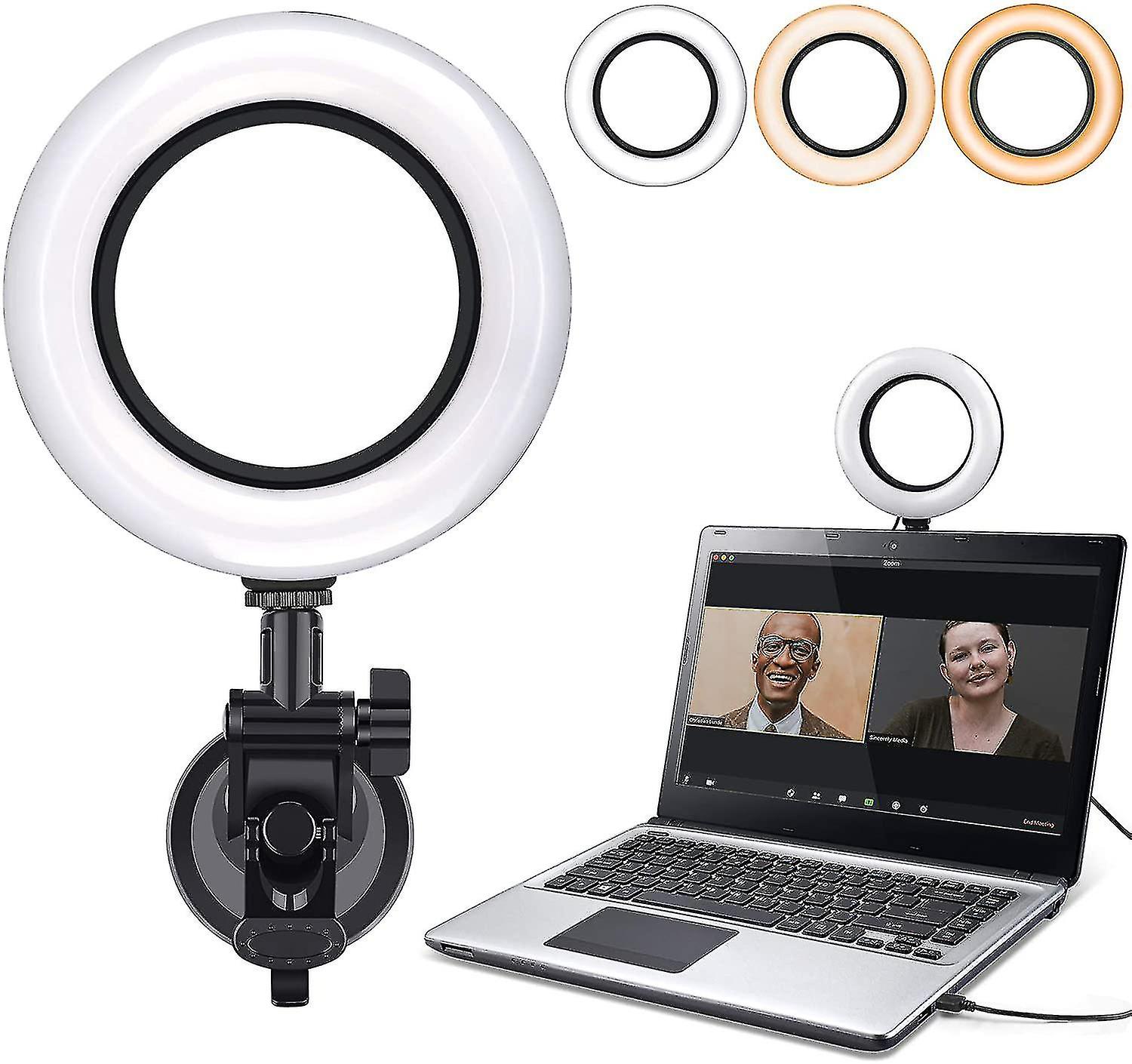 Video Conference Lighting Kit，ring Light Clip On Laptop Monitor