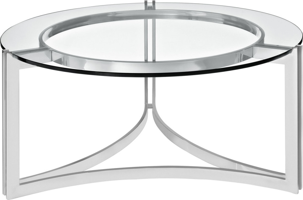 Caprara Stainless Steel Coffee Table   Contemporary   Coffee Tables   by HedgeApple  Houzz