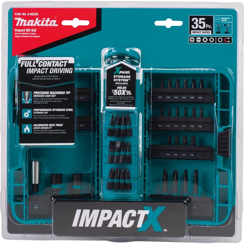 Makita ImpactX Assorted Driver Bit Set S2 Tool Steel 35 pc