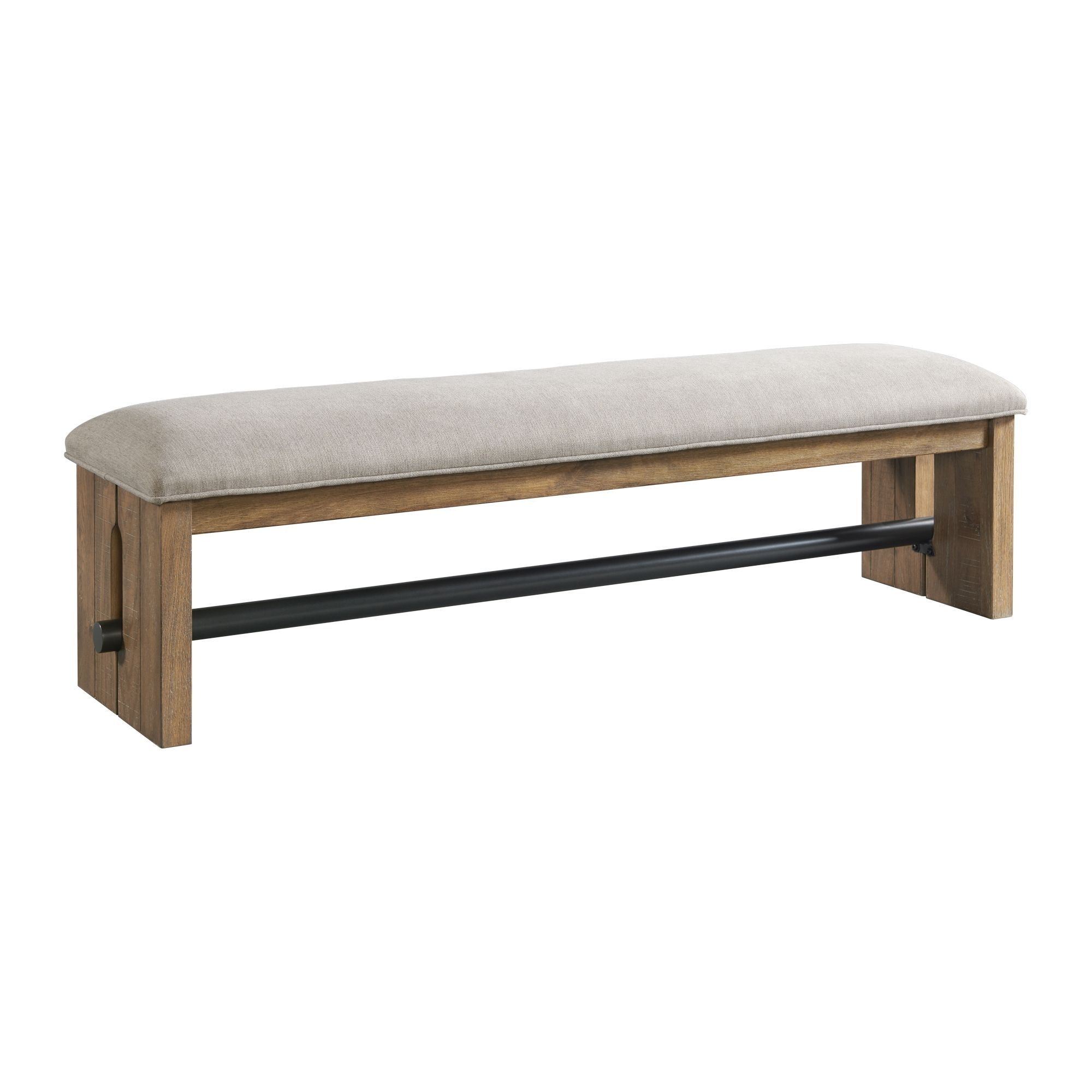 Landmark Backless Bench with 2 Legs， Weathered Oak