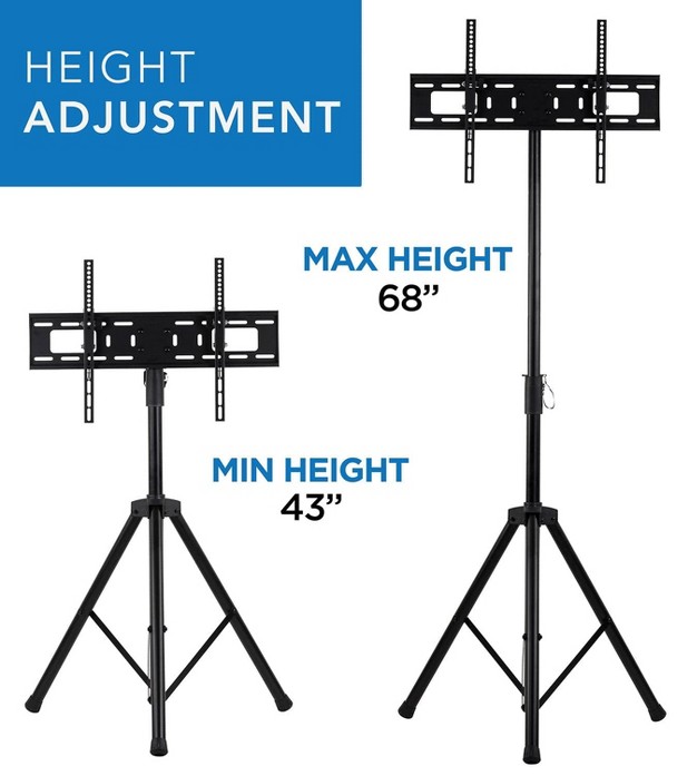 Mount it Tv Tripod Stand Portable Tv Stands For Flat Screens Television Tripod Stand For 32 70 Inches Screen Single Pole Tv Stand With 77 Lbs