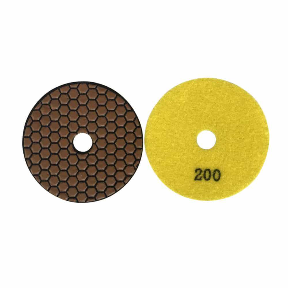 EDiamondTools 7 in. Dry Diamond Polishing Pad Set for Stone and Concrete (#50 to #3000 Grit) with Aluminum Backing Pad RDP7512481530A