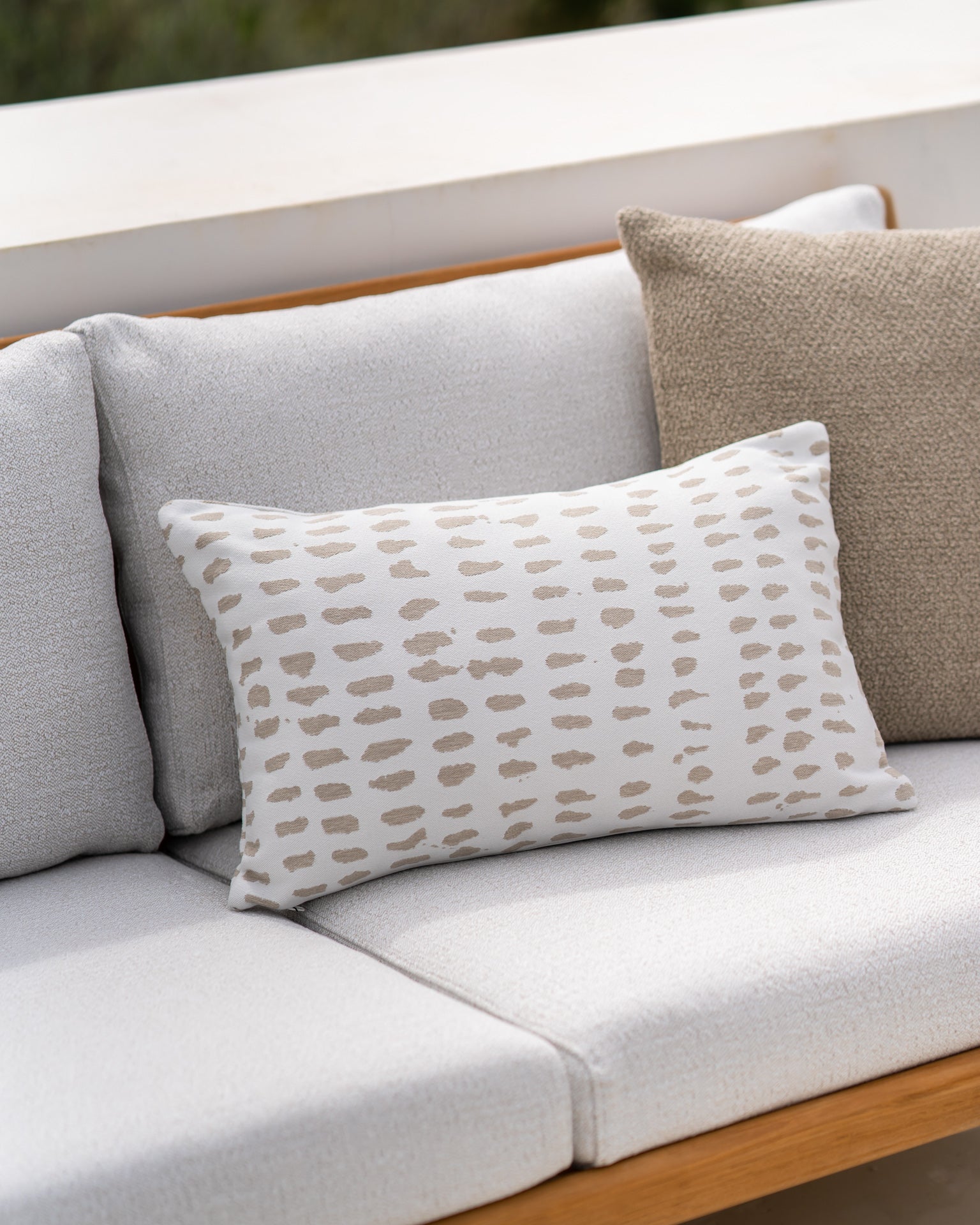 White Dots Outdoor Cushion