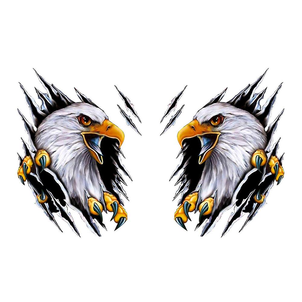 2 Pack Bald Eagle Talon Car Decals， 3d Animal Eagle Car Stickers Waterproof Bumper Stickers For Auto， Truck， Suv， Automotive Decals， 7.1x 9.4 Inch