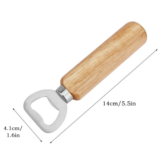 Muka 5 1/2 L 3 PCS Wooden Handle Bottle Opener  S...