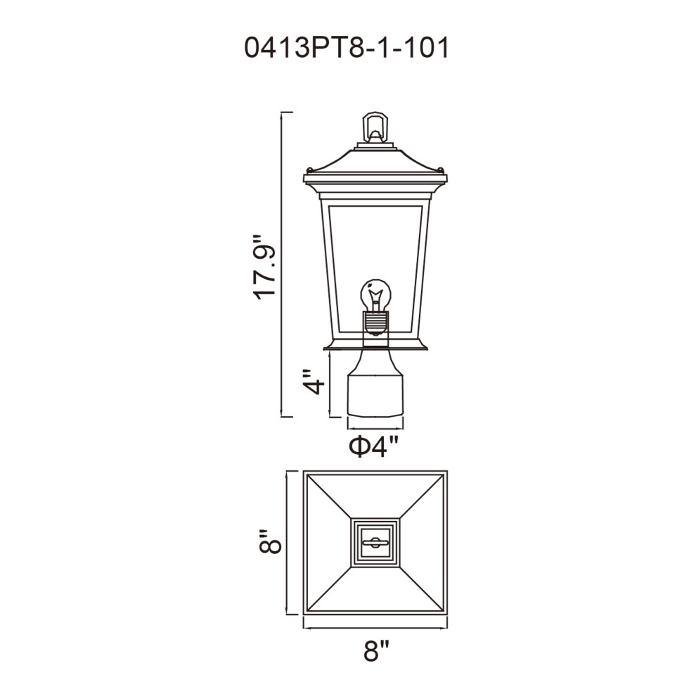 Leawood 1 Light Black Outdoor Lantern Head   Transitional   Post Lights   by CWI Lighting  Houzz