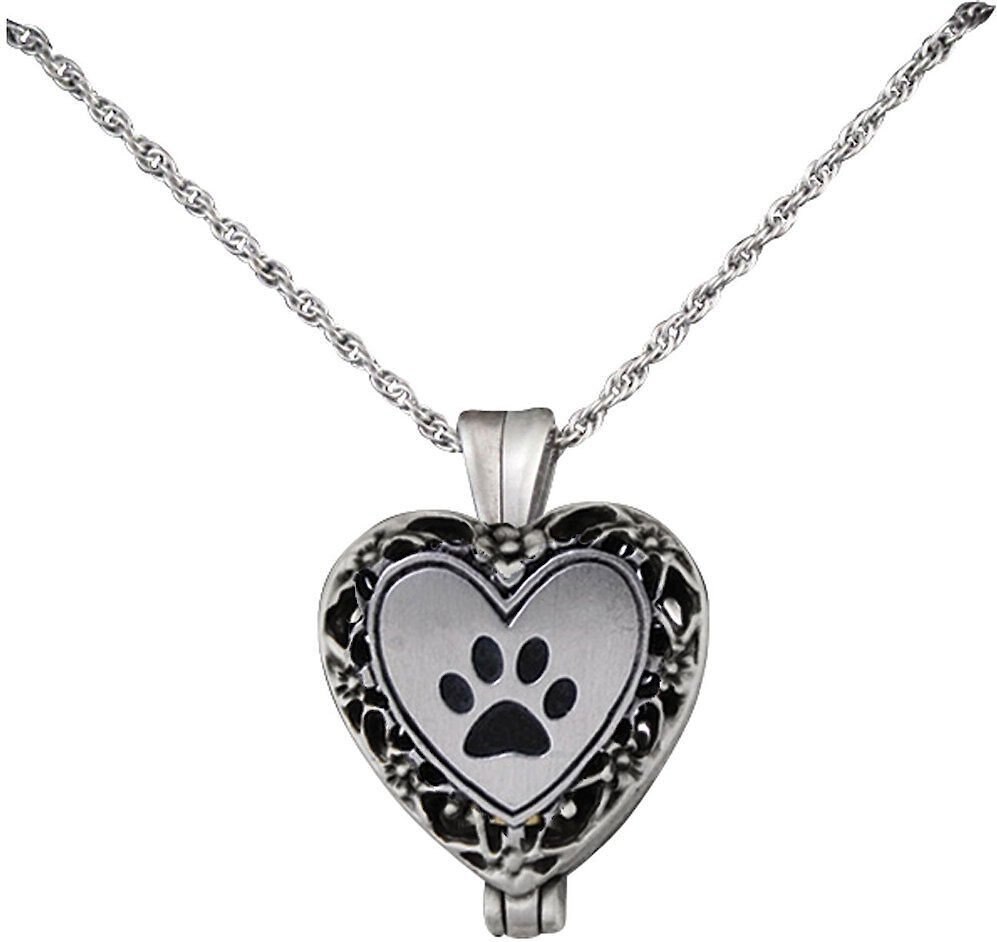 Cathedral Art Paw Print Memorial Ashes Locket Necklace