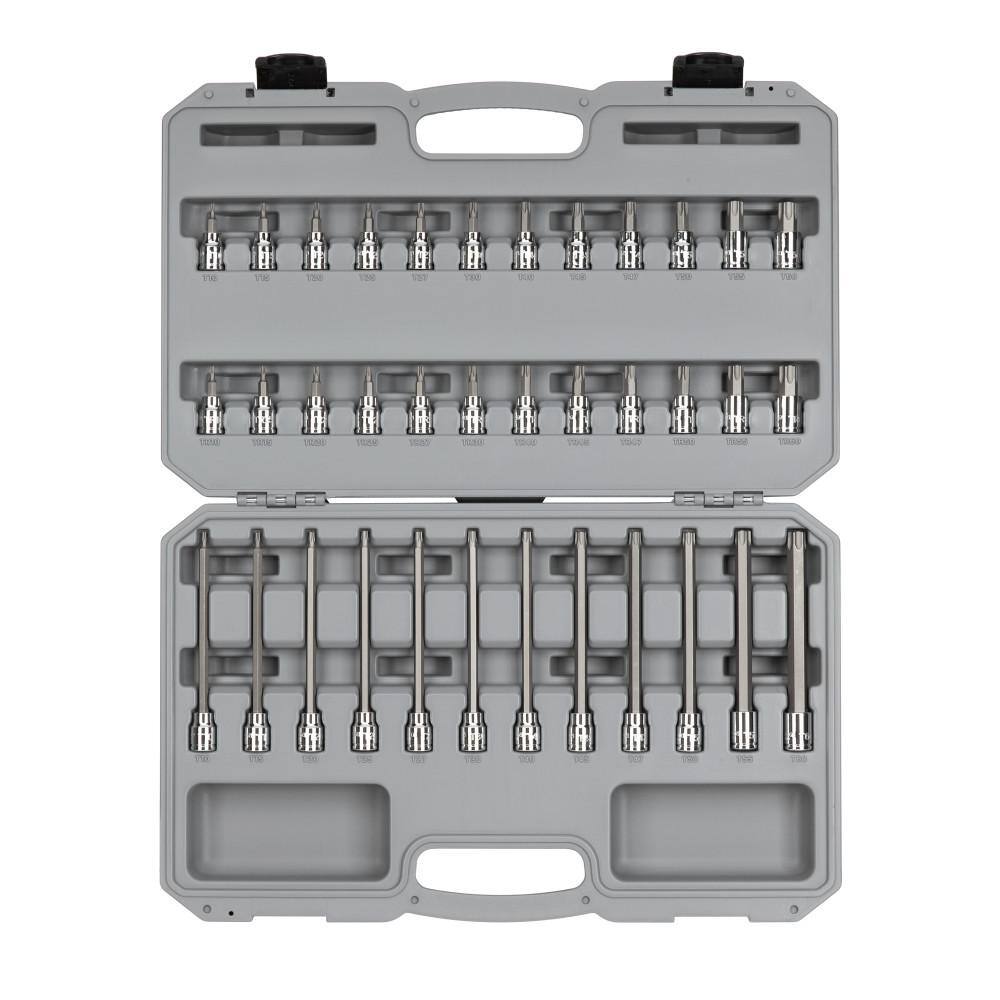 TEKTON SHB91308 3/8 in. Drive Torx and Tamper-Resistant Torx Bit Socket Set (36-Piece)