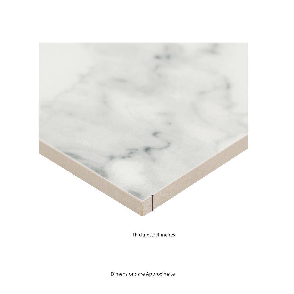 MSI Carrara Noire 16 in. x 32 in. Polished Porcelain Stone Look Floor and Wall Tile (14.20 sq. ft.Case) NHDCARNOI1632C