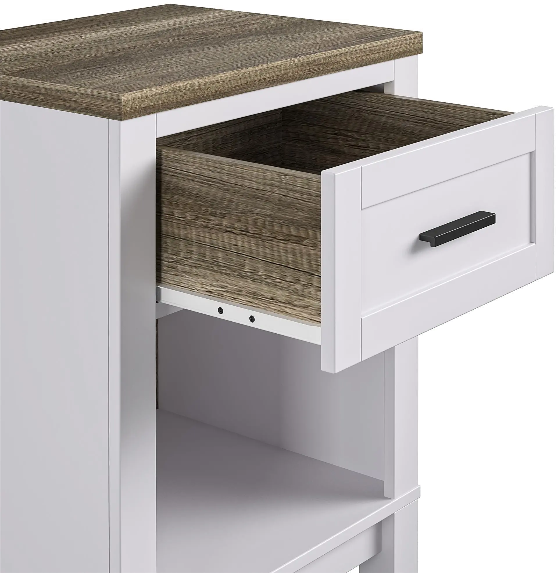 Carver Contemporary White Nightstand