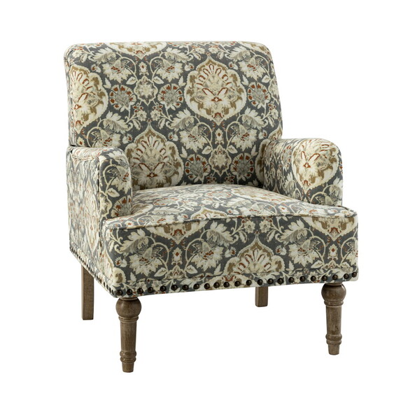 Thyrsus Armchair with Nailhead Trim and Turned Leg...