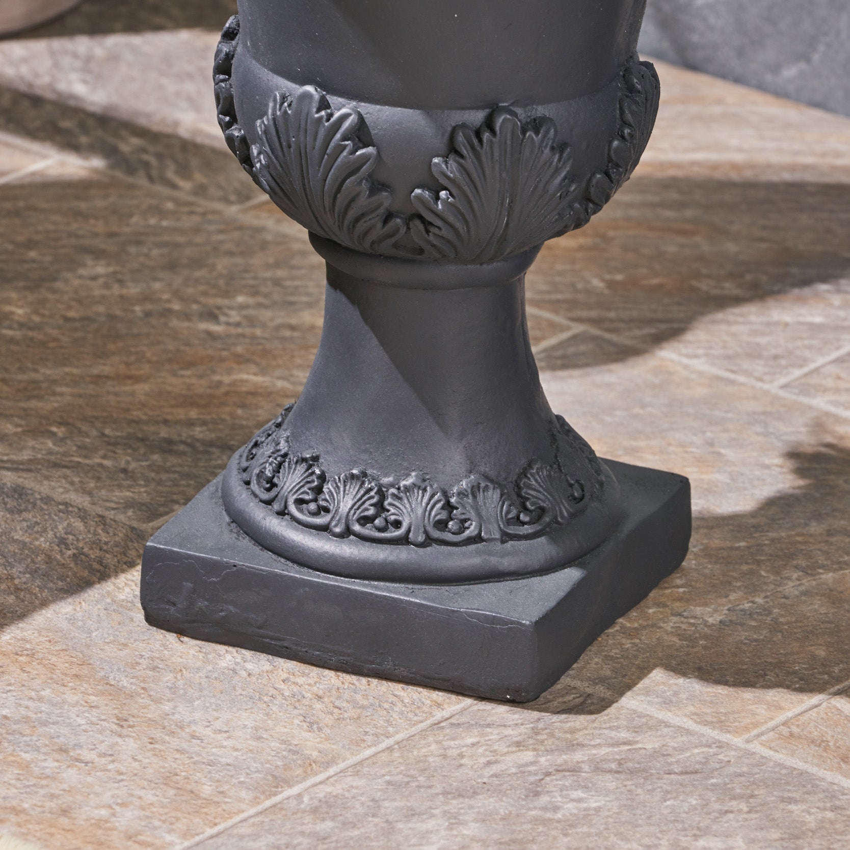 Renee Chalice Garden Urn Planter, Roman, Botanical, Lightweight Concrete