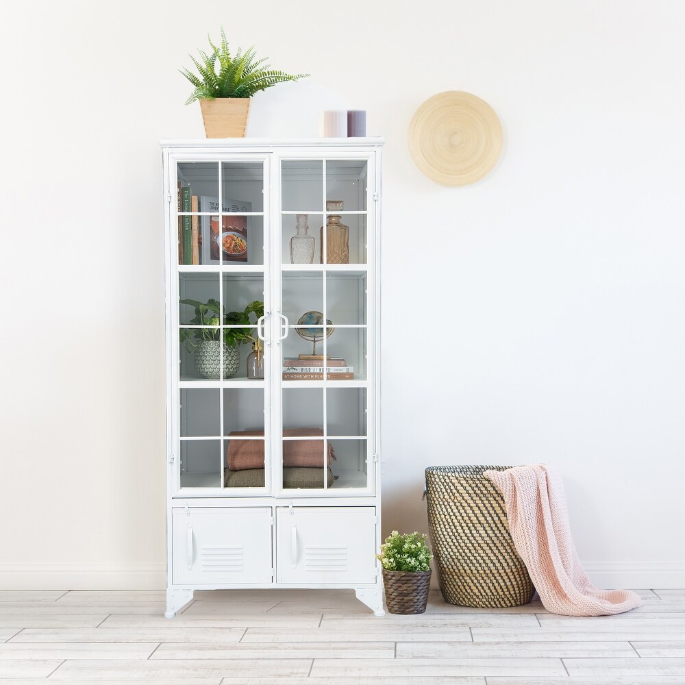 Metal Storage Cabinet with 3 Shelves and 4 Doors