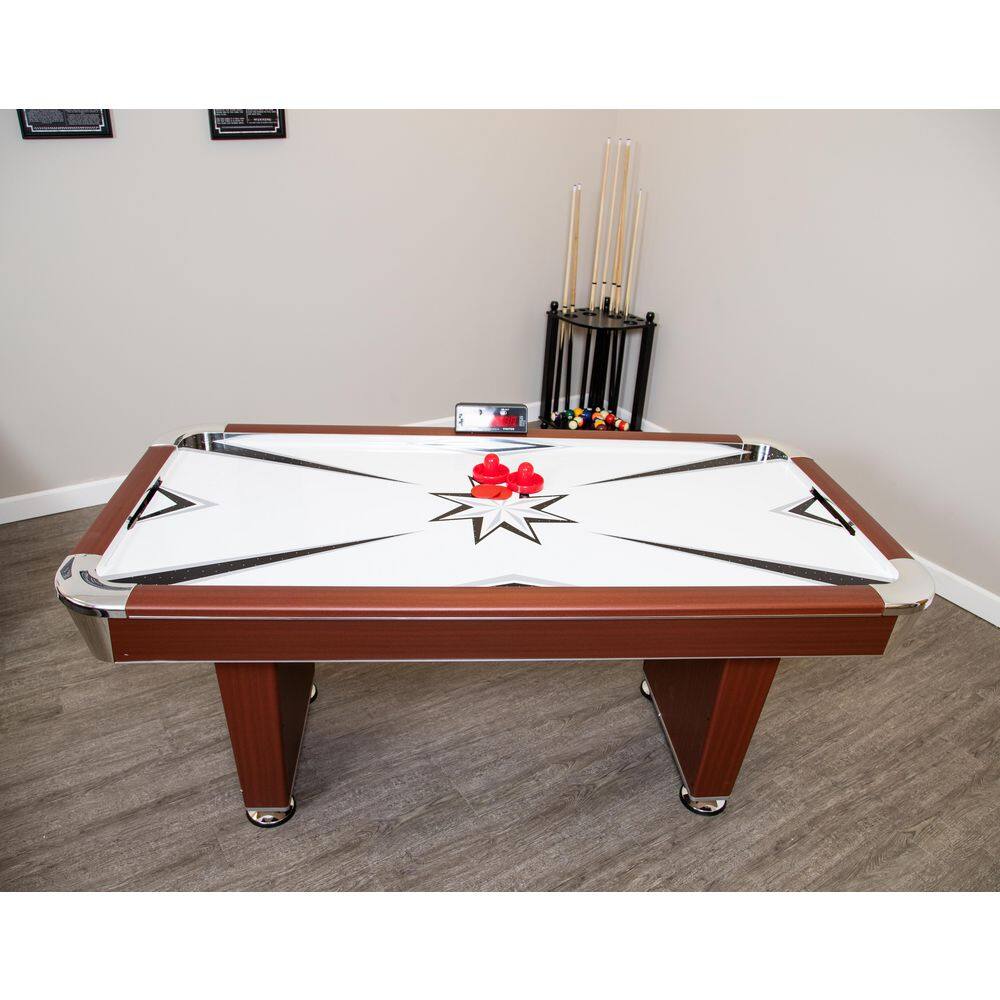 Hathaway Midtown 6 ft. Air Hockey Family Game Table w Electronic Scoring High-Powered Blower Strikers and Pucks BG1037