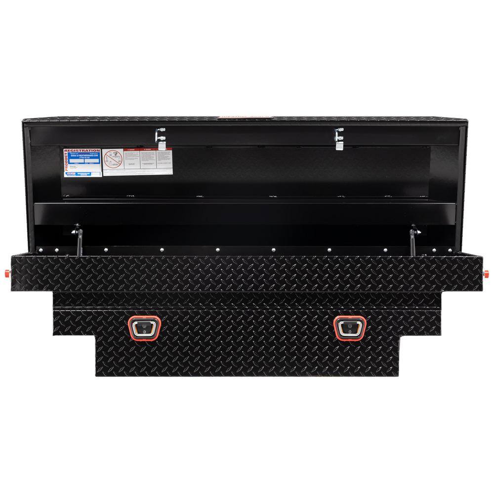 Weather Guard 62.5 in. Gloss Black Aluminum Compact Deep Truck Tool Box 137-5-03