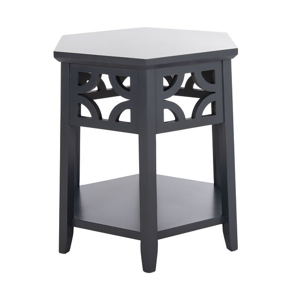 SAFAVIEH Connor Charcoal Grey Hexagon End Table - 18.1