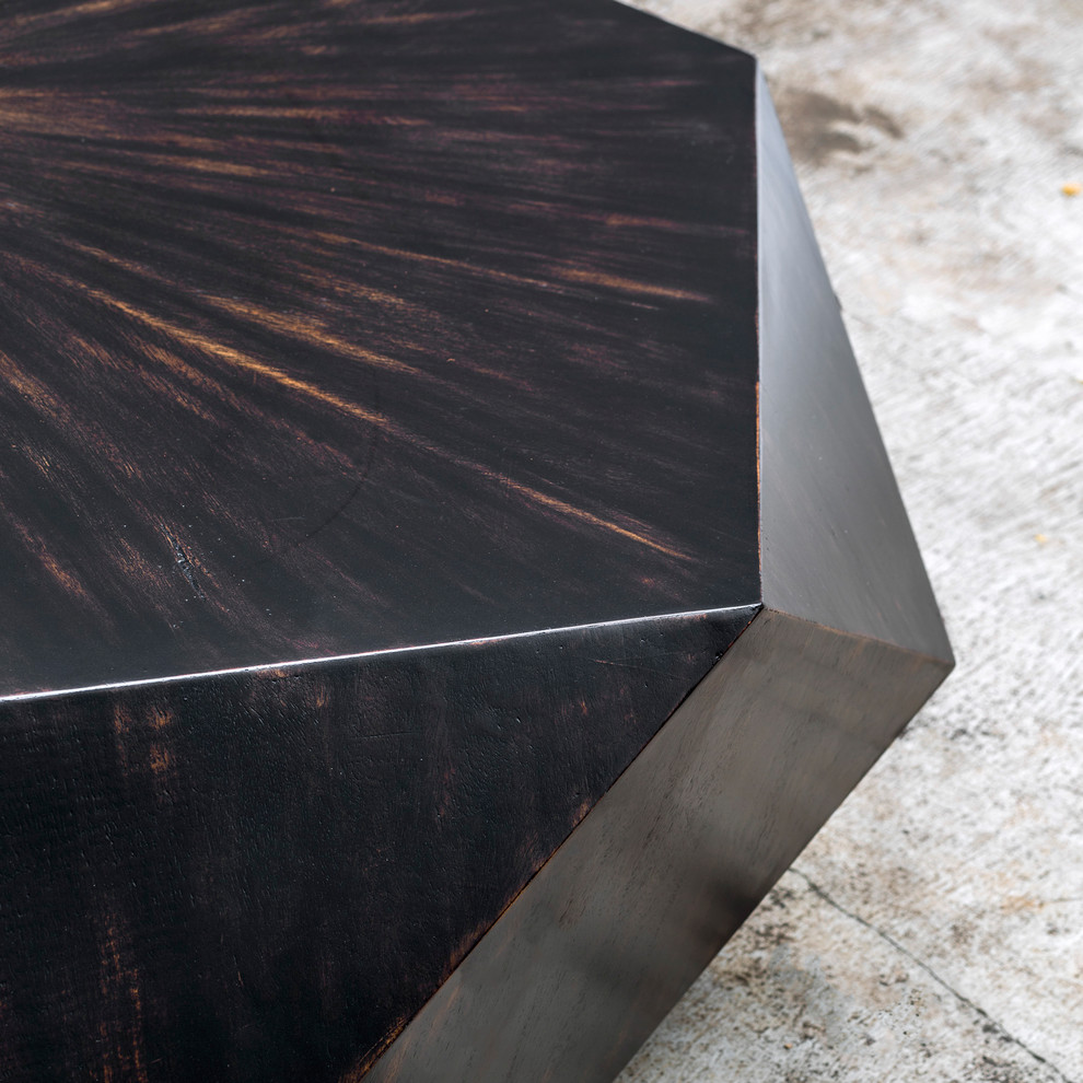 Volker Worn Black Coffee Table   Contemporary   Coffee Tables   by Ownax  Houzz