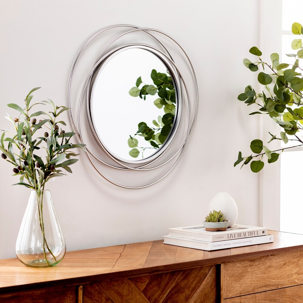 Artistic Weavers Kindra Modern Circles Silver Round Mirror