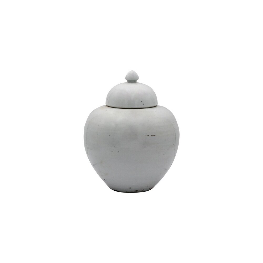 Busan White Porcelain Lidded Ginger Jar Small