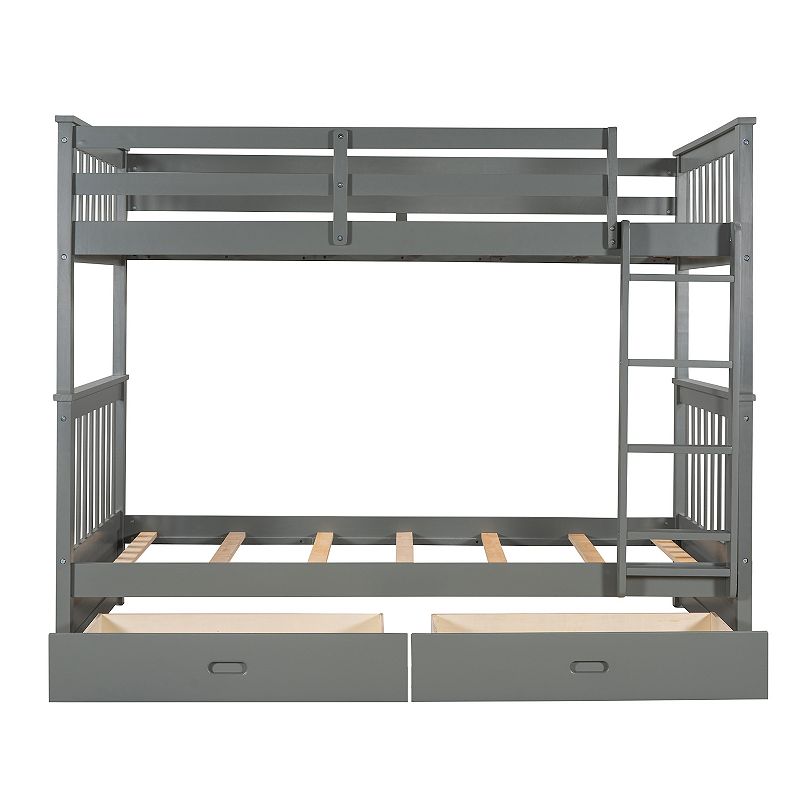 Merax Bunk Bed with Ladders and Two Storage Drawers