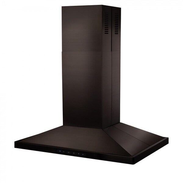 ZLINE Convertible Vent Island Mount Range Hood in Black Stainless