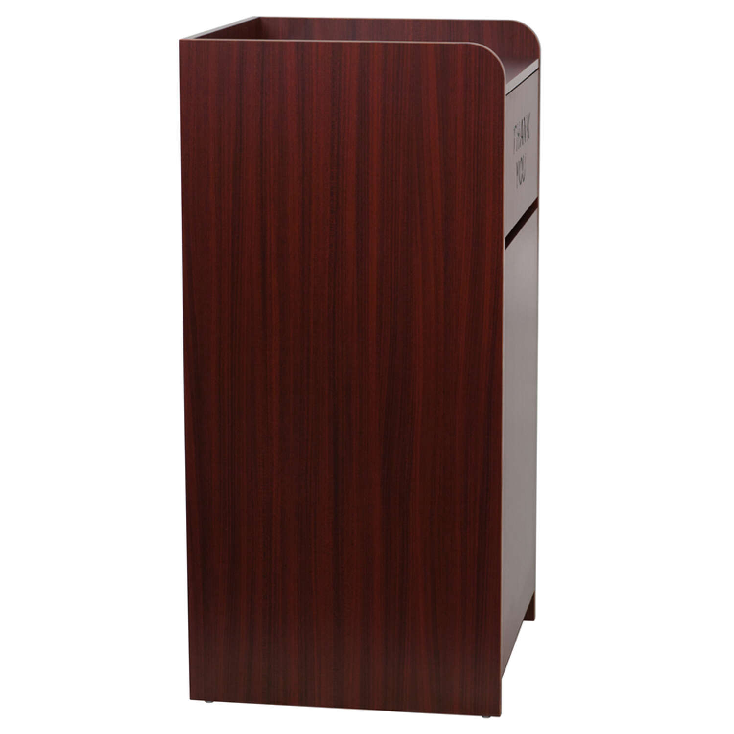 Flash Furniture 36 gal Brown Wood Square Garbage Can