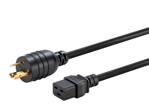 Monoprice Heavy Duty Extension Cord 6 Feet Black Nema L6 20p To Iec 60320 C19 For Computers Servers Monitors To A Pdu Or Ups In Data Center