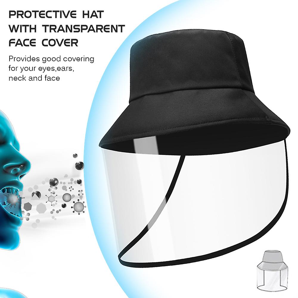 Protective Dustproof Hat With Transparent Face Shield Cover Men Women Full Face Hat For Camping Hiking Fishing Travel No.211074