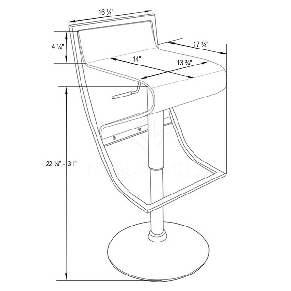 LeisureMod Clifton Clear Acrylic Adjustable Bar Counter Stool