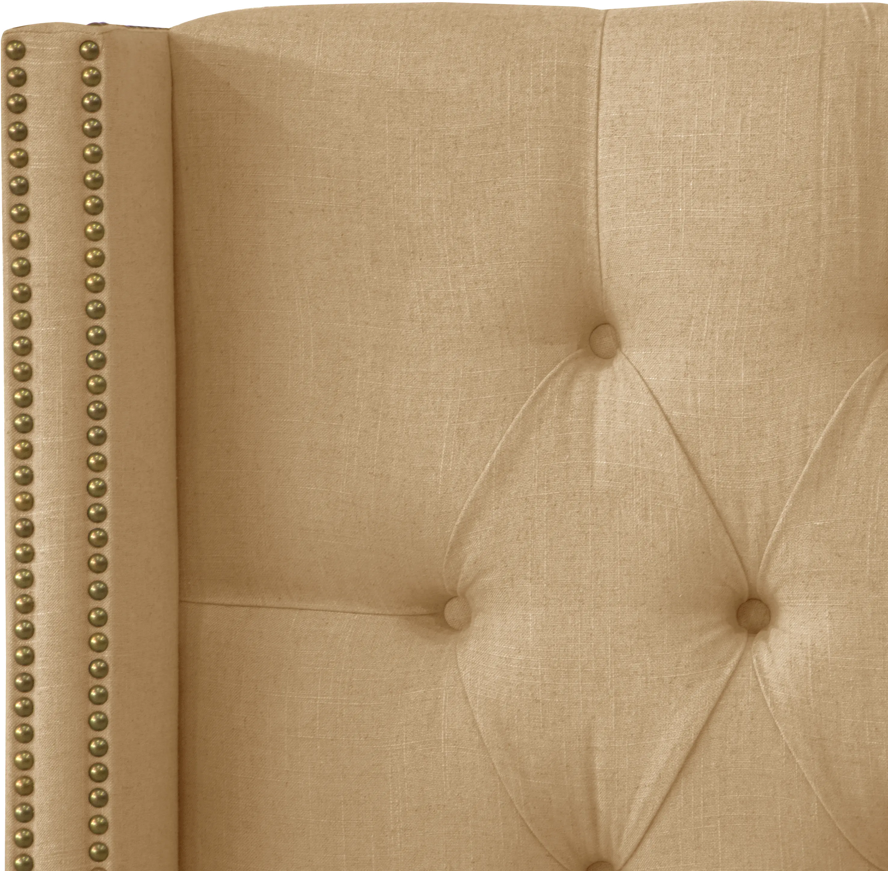 Abigail Tan Diamond Tufted Wingback Full Headboard - Skyline Furniture