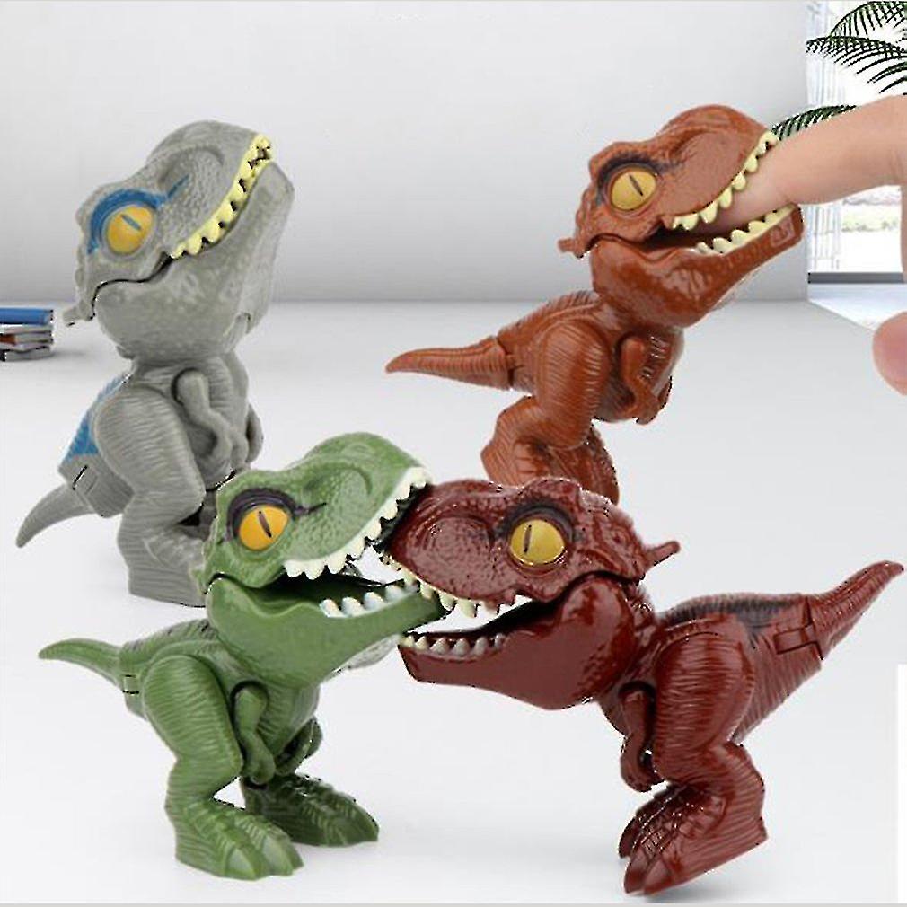 4pcs Finger Dinosaur Anime Action Figures Toys With Dino Eggs