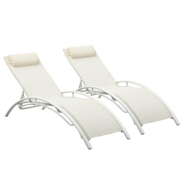 2-Piece Aluminum Outdoor Chaise Lounge