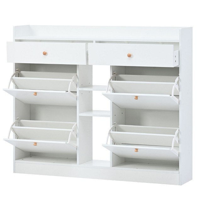 Modern Multifunctional Shoe Cabinet With 4 Turnover Drawers Modernluxe