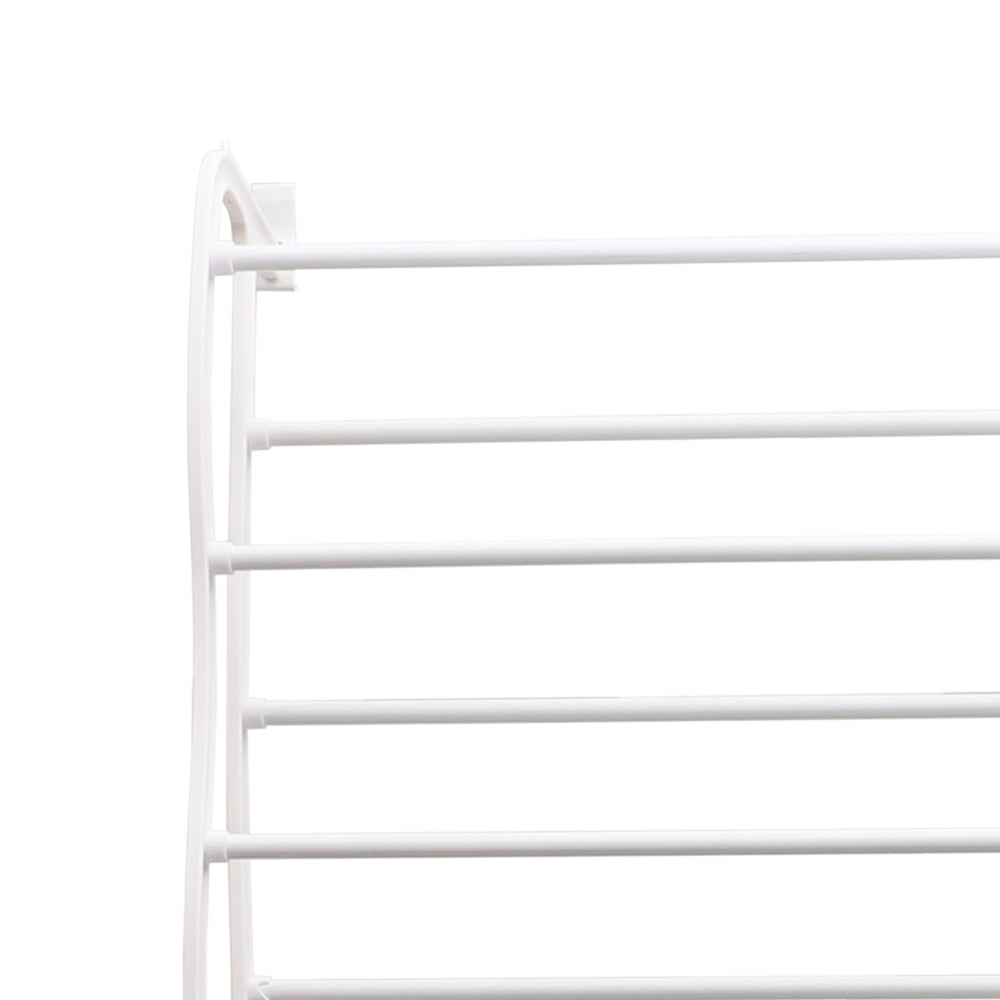 Home Basics 12 Tier Non-Slip Over the Door Steel 36 Pair Shoe Rack， White