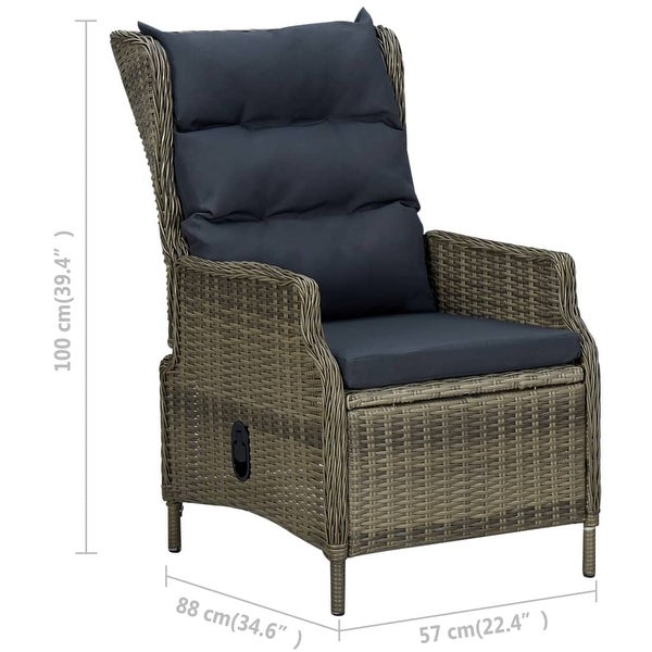 2 Piece Patio Lounge Set with Cushions Poly Rattan Brown - Overstock - 36226073