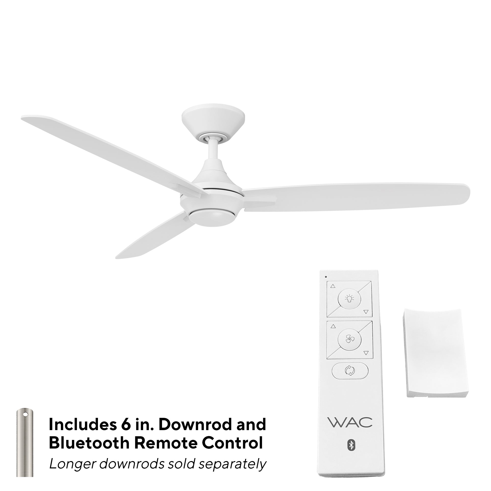 Blitzen Indoor and Outdoor 3-Blade Smart Ceiling Fan 54in Matte White with Remote Control