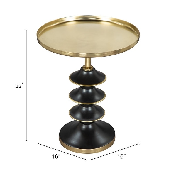 Donahue Side Table Gold and Black