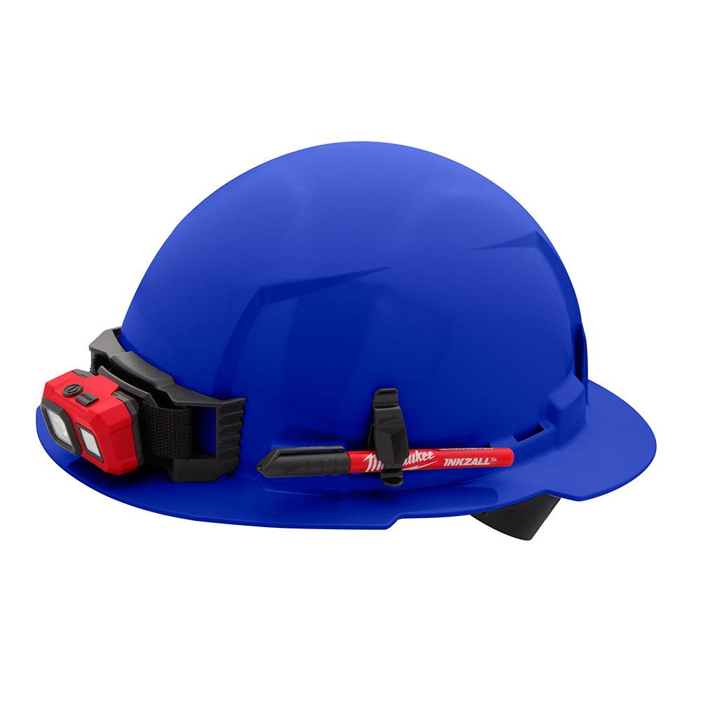 Milwaukee Blue Full Brim Hard Hat with 4pt Ratcheting Suspension Type 1 Class E