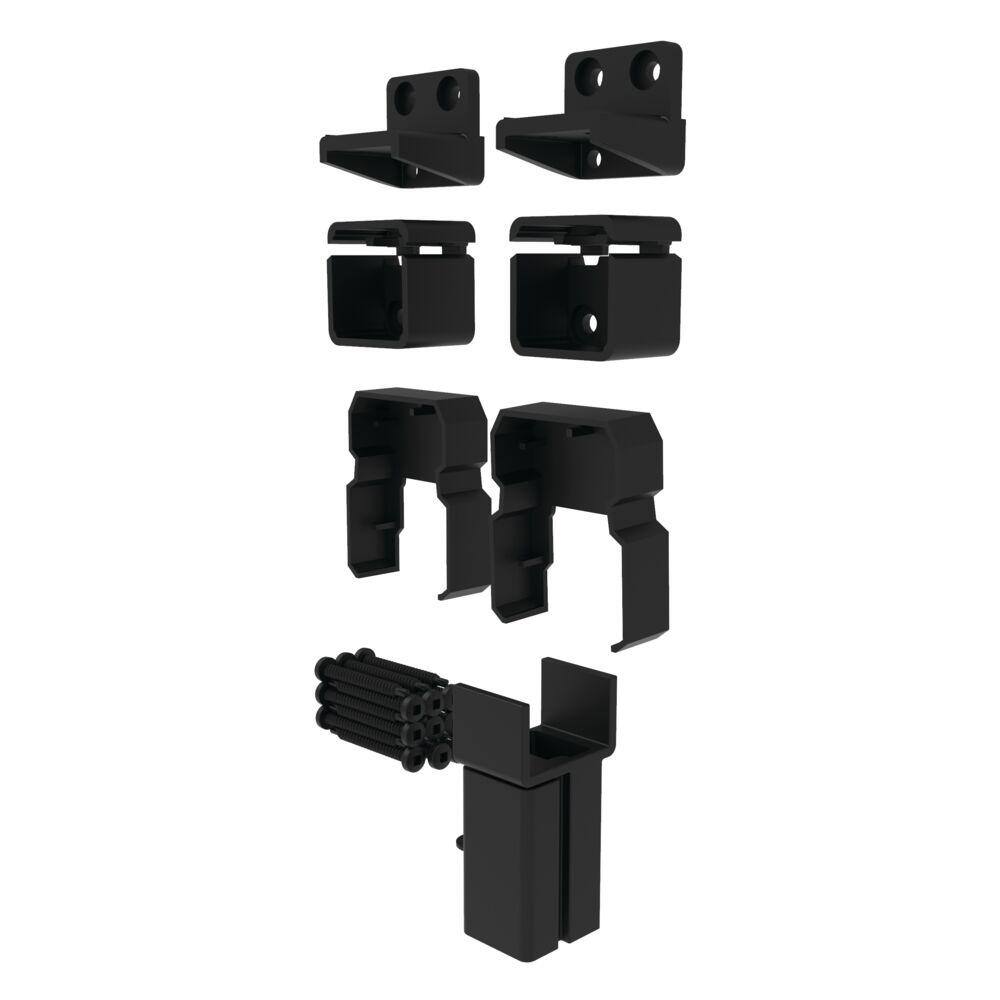 Barrette Outdoor Living VersaRail Classic Matte Black Aluminum Line Bracket Kit (4-Piece) 73043068