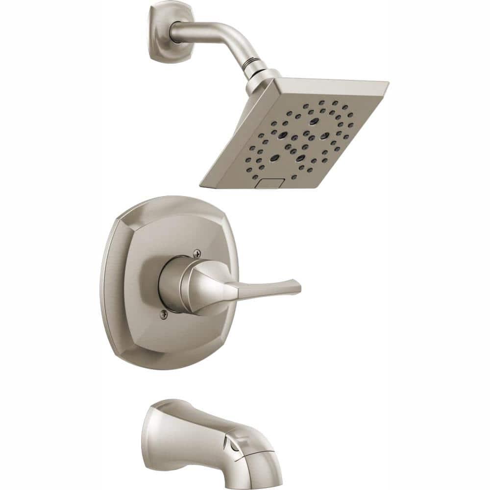 Delta Portwood SingleHandle 5Spray Tub and Shower Faucet with H2Okinetic in SpotShield Brushed Nickel